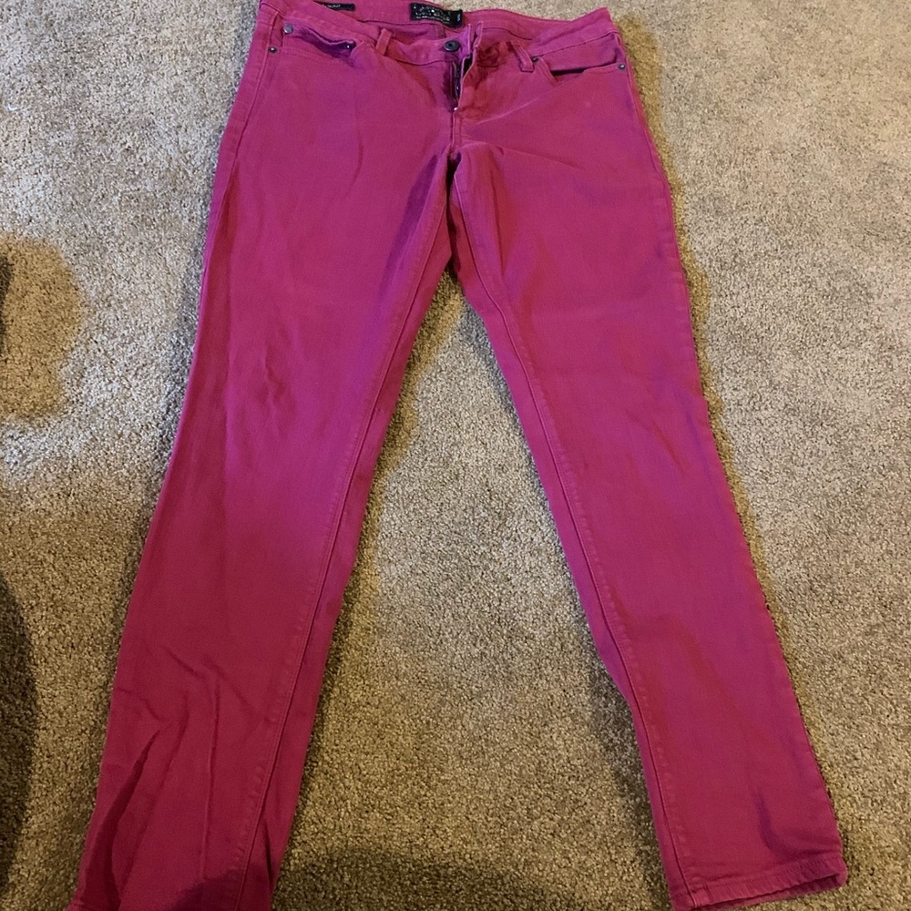 Lucky Size 10 Maroon Straight-leg Jeans
